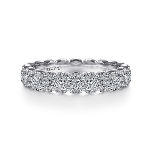Platinum Round Diamond Halo Anniversary Band — Gabriel & Co. AN14685PT4JJ
