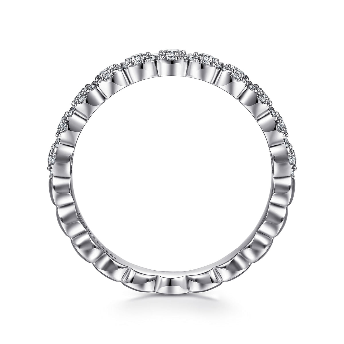 Platinum Round Diamond Halo Anniversary Band — Gabriel & Co. AN14685PT4JJ