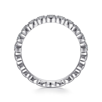 Platinum Round Diamond Halo Anniversary Band — Gabriel & Co. AN14685PT4JJ