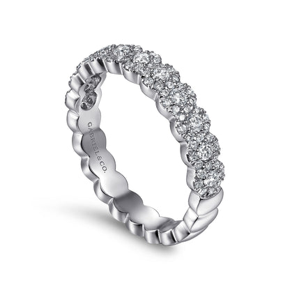 Platinum Round Diamond Halo Anniversary Band — Gabriel & Co. AN14685PT4JJ