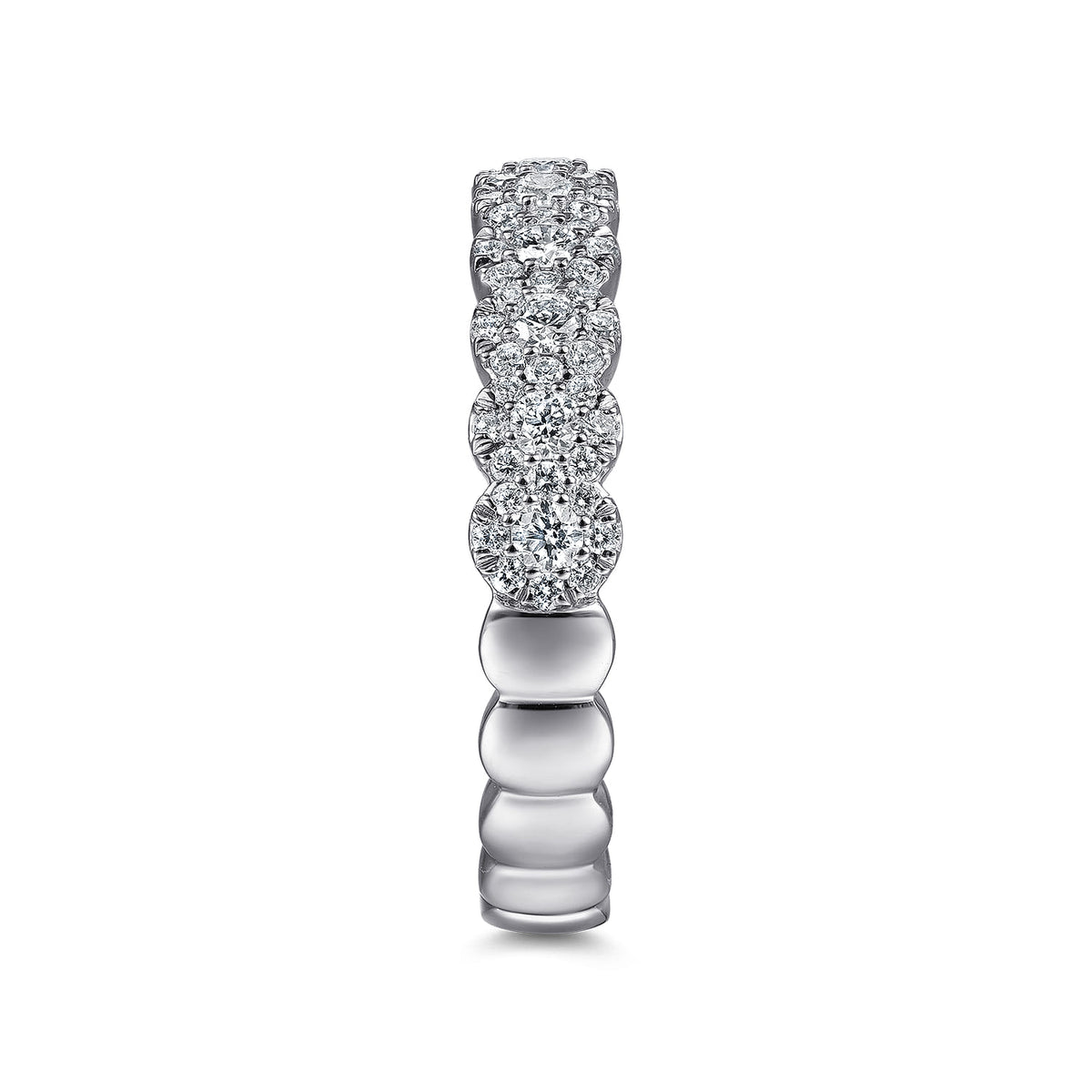 Platinum Round Diamond Halo Anniversary Band — Gabriel & Co. AN14685PT4JJ