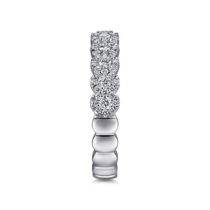 Platinum Round Diamond Halo Anniversary Band — Gabriel & Co. AN14685PT4JJ