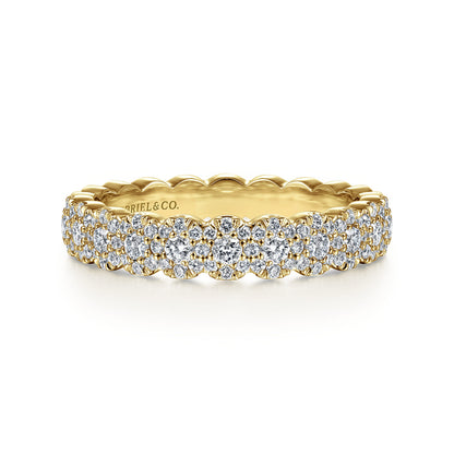 14K Yellow Gold Round Diamond Halo Anniversary Band — Gabriel & Co. AN14685Y44JJ