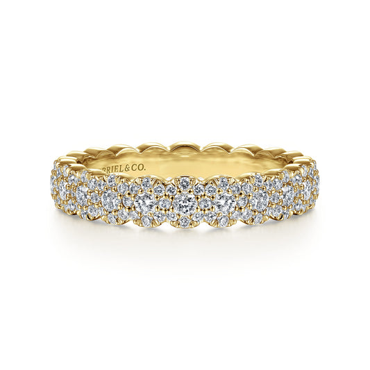 14K Yellow Gold Round Diamond Halo Anniversary Band — Gabriel & Co. AN14685Y44JJ