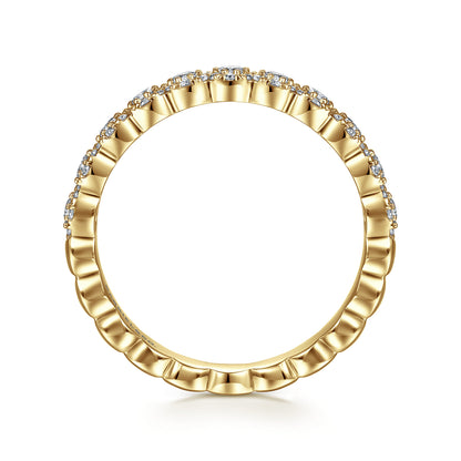 14K Yellow Gold Round Diamond Halo Anniversary Band — Gabriel & Co. AN14685Y44JJ
