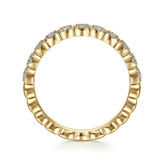 14K Yellow Gold Round Diamond Halo Anniversary Band — Gabriel & Co. AN14685Y44JJ