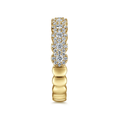 14K Yellow Gold Round Diamond Halo Anniversary Band — Gabriel & Co. AN14685Y44JJ