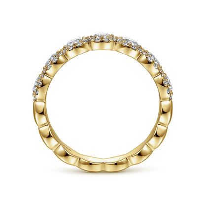 14K Yellow Gold Round Diamond Halo Anniversary Band — Gabriel & Co. AN14686Y44JJ