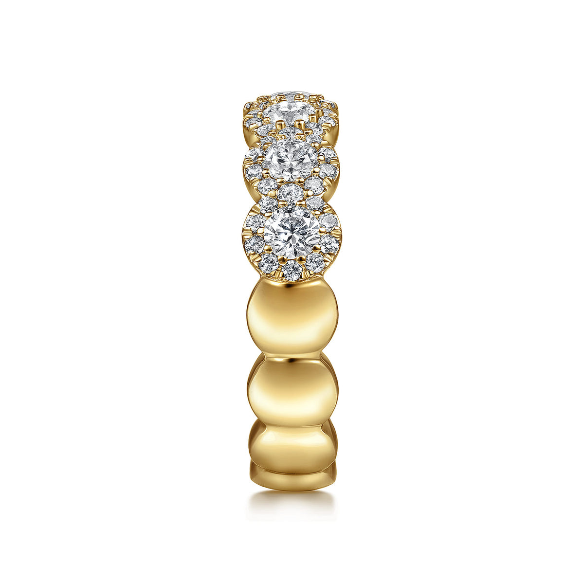 14K Yellow Gold Round Diamond Halo Anniversary Band — Gabriel & Co. AN14686Y44JJ