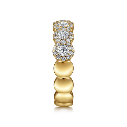 14K Yellow Gold Round Diamond Halo Anniversary Band — Gabriel & Co. AN14686Y44JJ