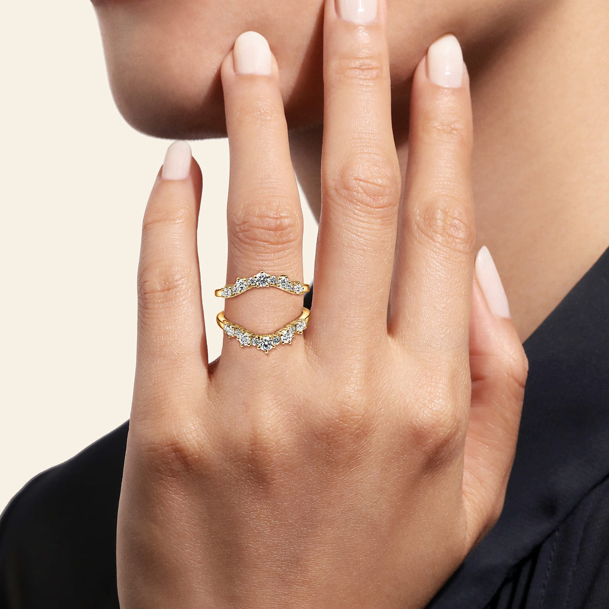 14K Yellow Gold Diamond Ring Enhancer — Gabriel & Co. AN14746L-Y44JJ