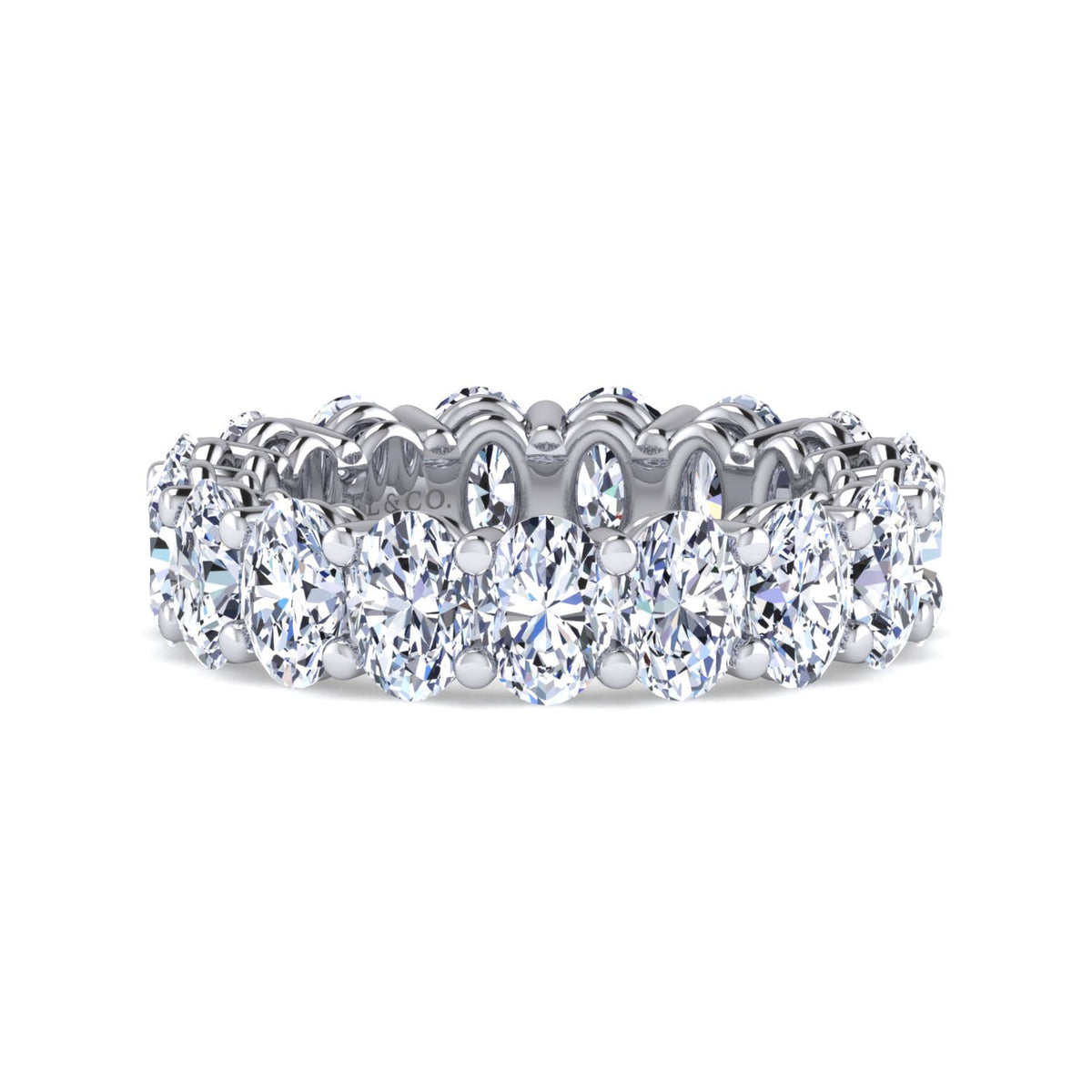 14K White Gold Oval Diamond Eternity Band — Gabriel & Co. AN14951-6W44JJ