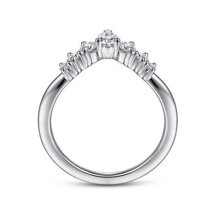 Platinum Curved Pear Shape and RoundDiamond Anniversary Band — Gabriel & Co. AN15303PT4JJ