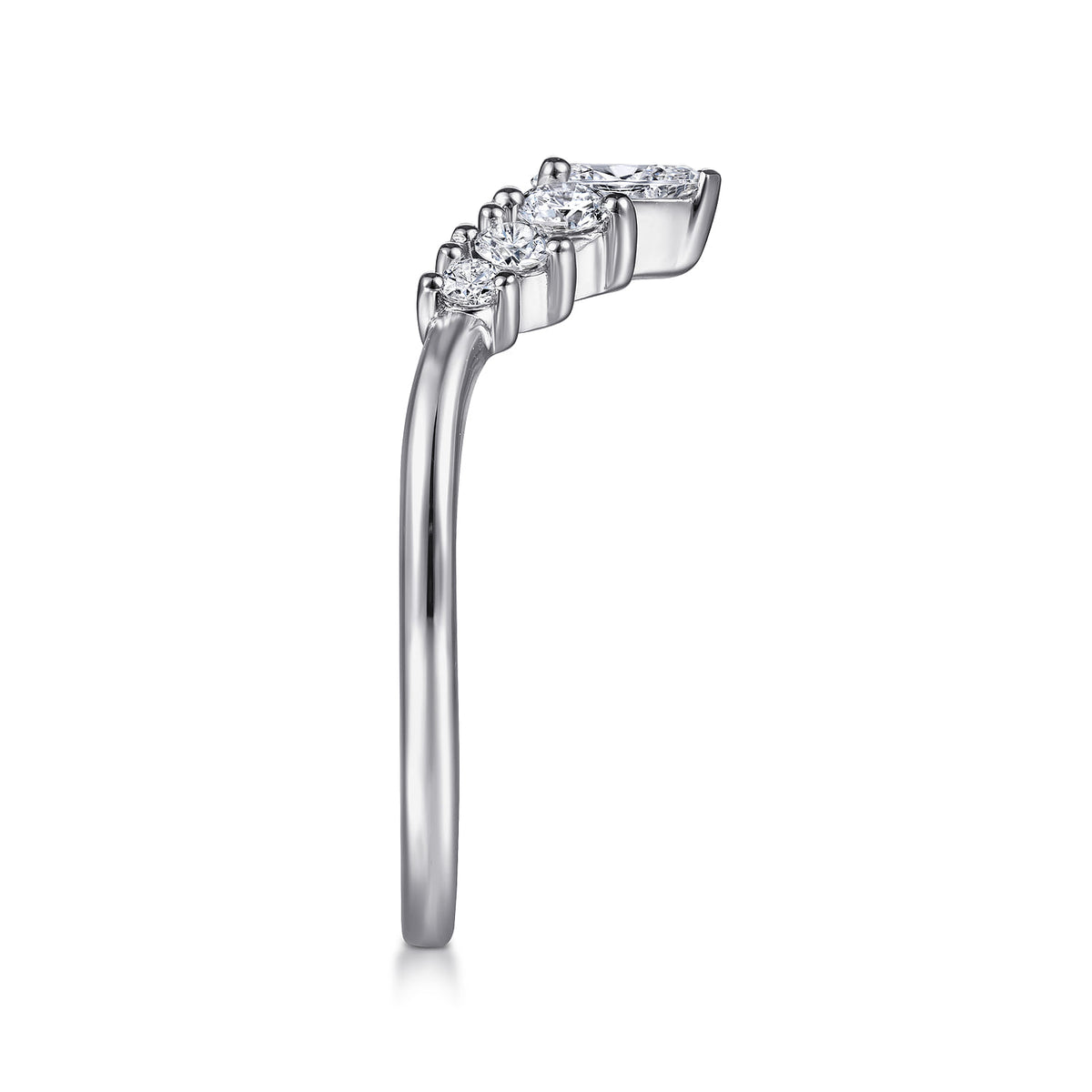 Platinum Curved Pear Shape and RoundDiamond Anniversary Band — Gabriel & Co. AN15303PT4JJ