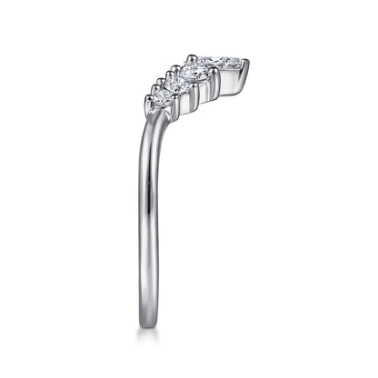 Platinum Curved Pear Shape and RoundDiamond Anniversary Band — Gabriel & Co. AN15303PT4JJ