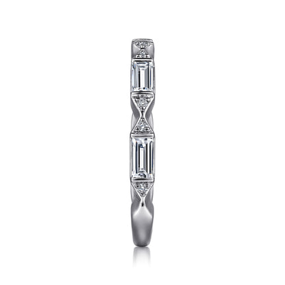 Platinum Bar Set Baguette and Round Diamond Anniversary Band — Gabriel & Co. AN15555PT4JJ