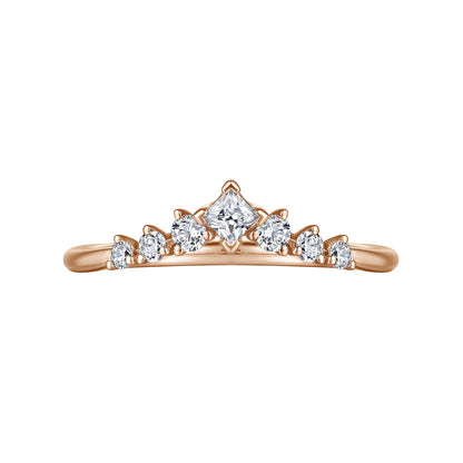 Curved 14K Rose Gold Princess Cut and Round Diamond Anniversary Band — Gabriel & Co. AN15557K44JJ