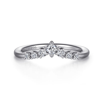 Curved Platinum Princess Cut and Round Diamond Anniversary Band — Gabriel & Co. AN15557PT4JJ