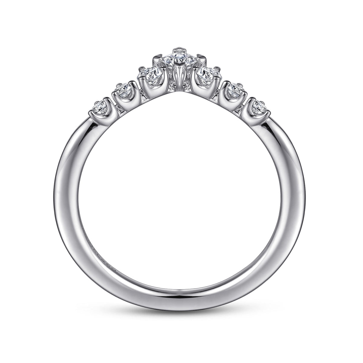 Curved Platinum Princess Cut and Round Diamond Anniversary Band — Gabriel & Co. AN15557PT4JJ