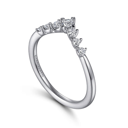 Curved Platinum Princess Cut and Round Diamond Anniversary Band — Gabriel & Co. AN15557PT4JJ