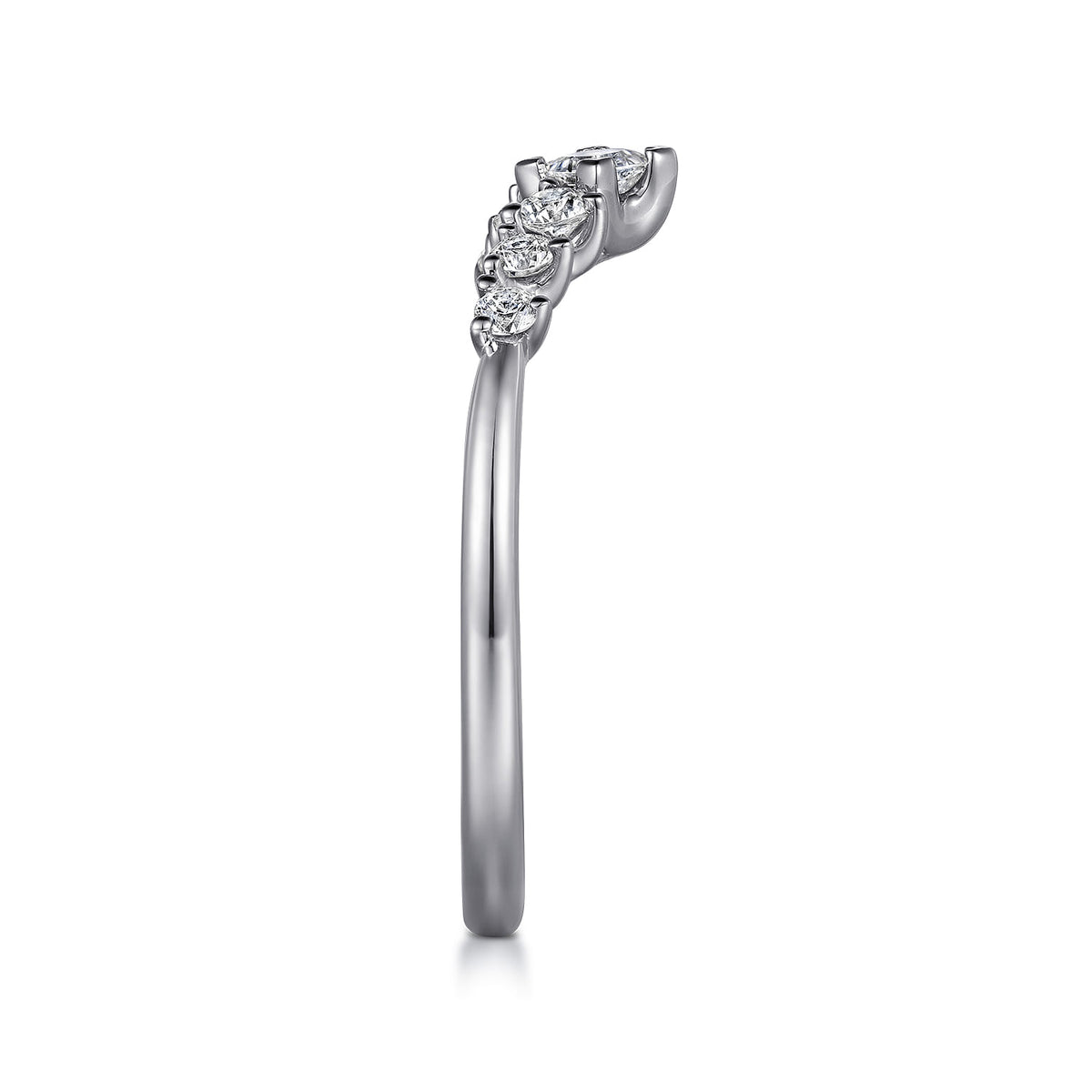 Curved Platinum Princess Cut and Round Diamond Anniversary Band — Gabriel & Co. AN15557PT4JJ