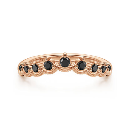 Vintage Inspired 14K Rose Gold Curved Diamond Anniversary Band - 0.25 ct — Gabriel & Co. AN15560K4JBD