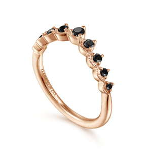 Vintage Inspired 14K Rose Gold Curved Diamond Anniversary Band - 0.25 ct — Gabriel & Co. AN15560K4JBD