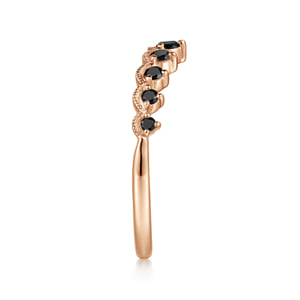 Vintage Inspired 14K Rose Gold Curved Diamond Anniversary Band - 0.25 ct — Gabriel & Co. AN15560K4JBD
