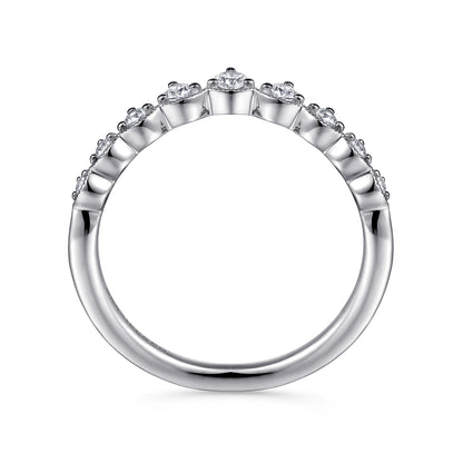Vintage Inspired 14K White Gold Curved Diamond Anniversary Band — Gabriel & Co. AN15560W44JJ