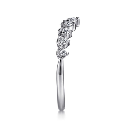 Vintage Inspired 14K White Gold Curved Diamond Anniversary Band — Gabriel & Co. AN15560W44JJ