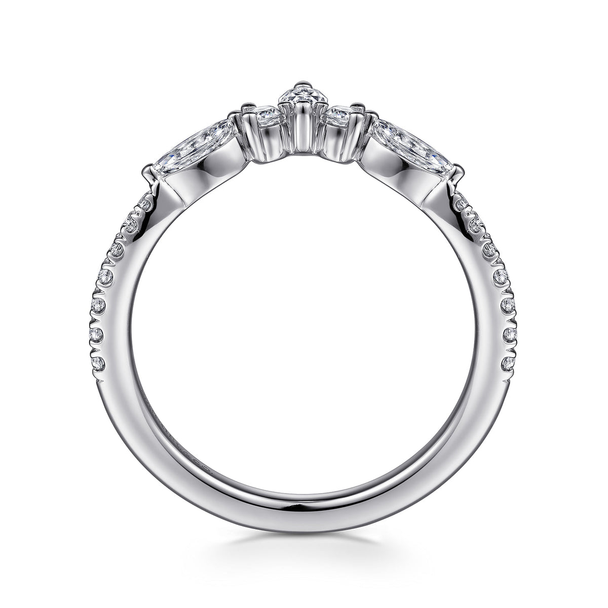 Curved Platinum Marquise and Round Diamond Anniversary Band — Gabriel & Co. AN15563PT4JJ