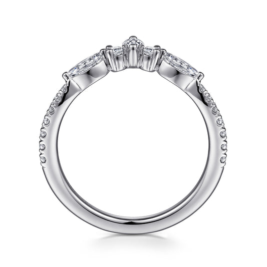 Curved Platinum Marquise and Round Diamond Anniversary Band — Gabriel & Co. AN15563PT4JJ