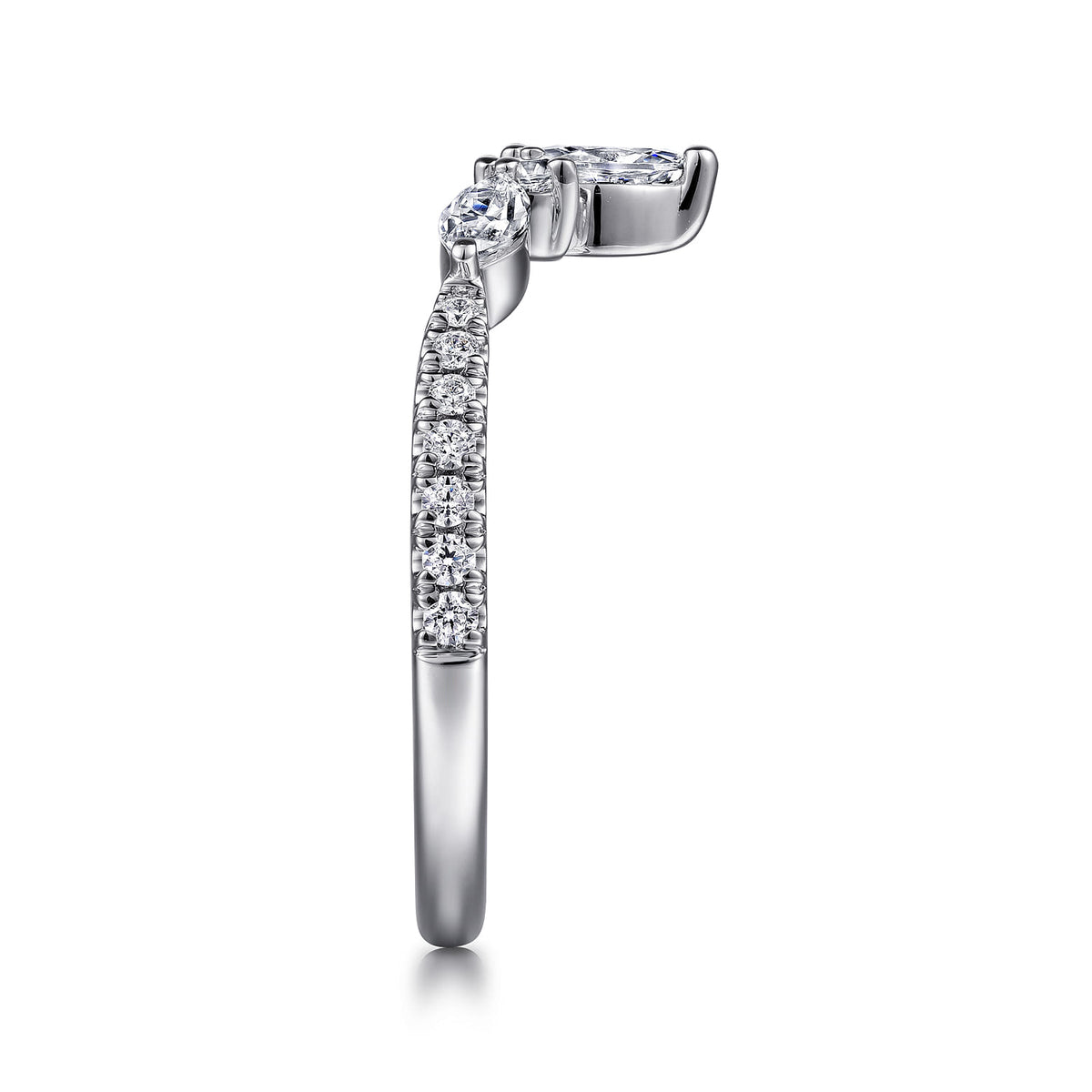 Curved Platinum Marquise and Round Diamond Anniversary Band — Gabriel & Co. AN15563PT4JJ