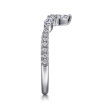 Curved Platinum Marquise and Round Diamond Anniversary Band — Gabriel & Co. AN15563PT4JJ