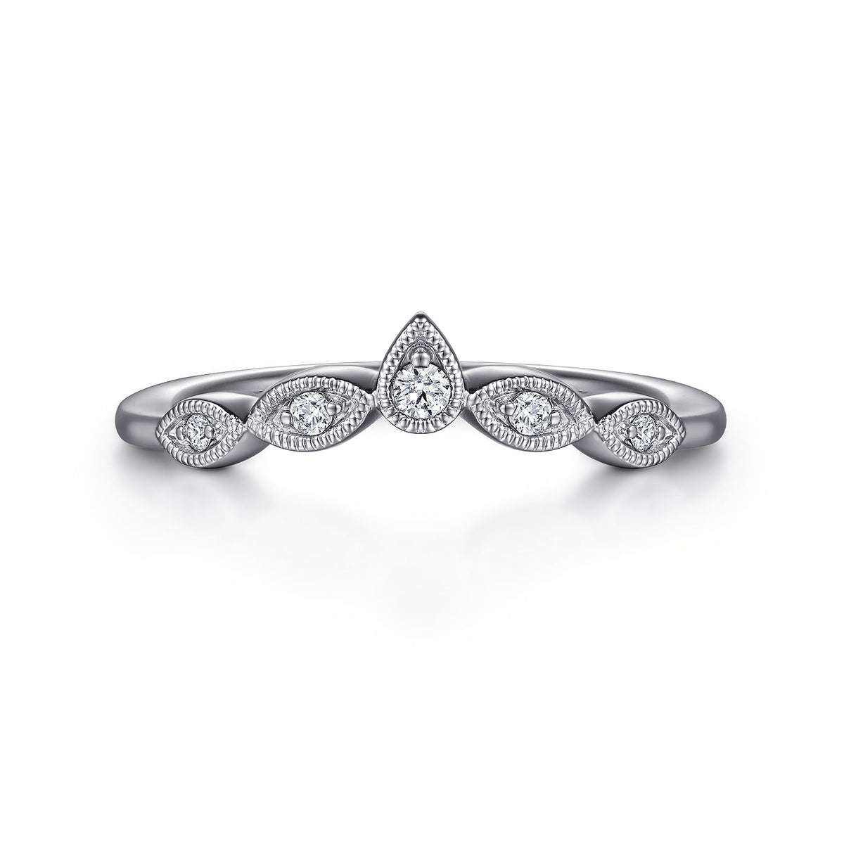 Vintage Inspired Platinum Curved Diamond Anniversary Band — Gabriel & Co. AN15566PT4JJ