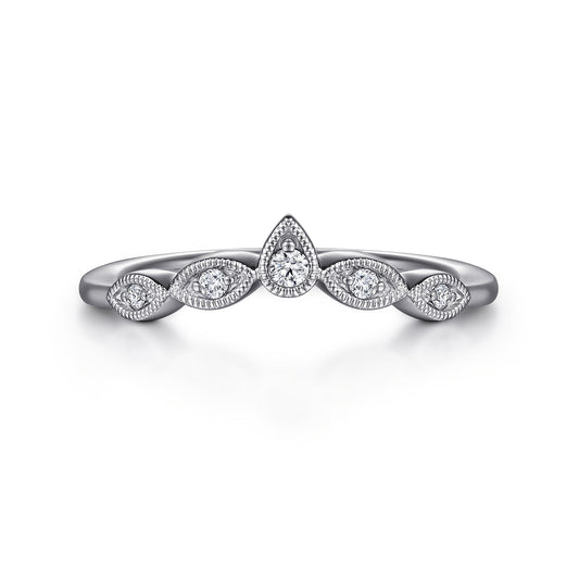 Vintage Inspired Platinum Curved Diamond Anniversary Band — Gabriel & Co. AN15566PT4JJ