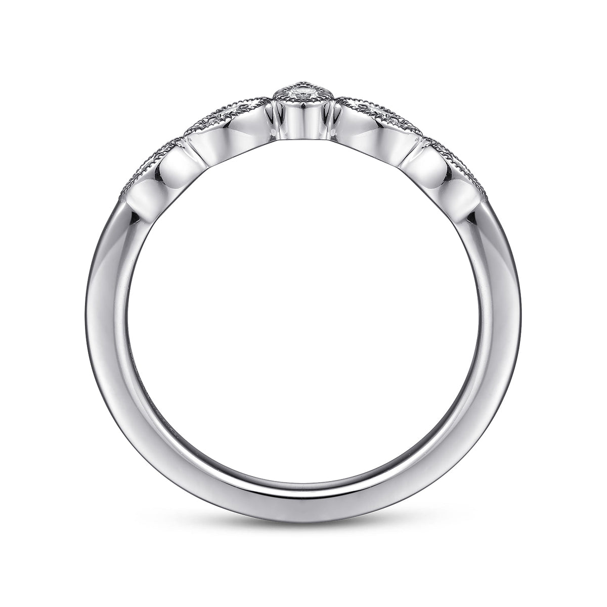 Vintage Inspired Platinum Curved Diamond Anniversary Band — Gabriel & Co. AN15566PT4JJ
