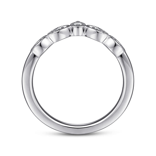 Vintage Inspired Platinum Curved Diamond Anniversary Band — Gabriel & Co. AN15566PT4JJ