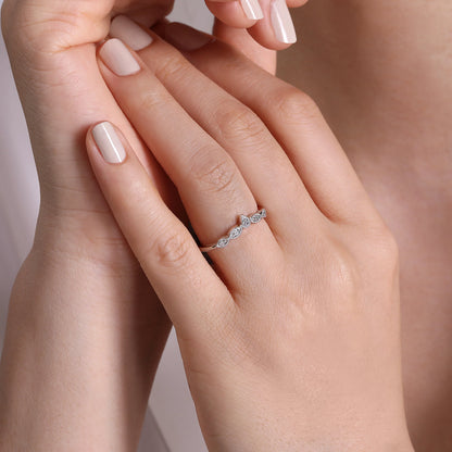 Vintage Inspired Platinum Curved Diamond Anniversary Band — Gabriel & Co. AN15566PT4JJ