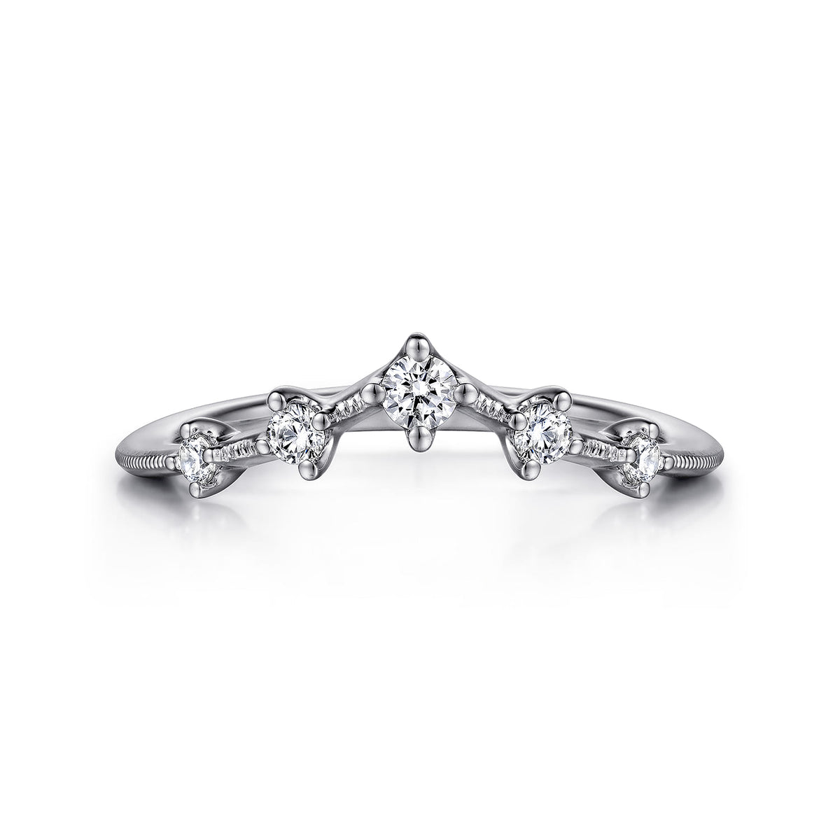 14K White Gold Curved Diamond Anniversary Band — Gabriel & Co. AN15569W44JJ
