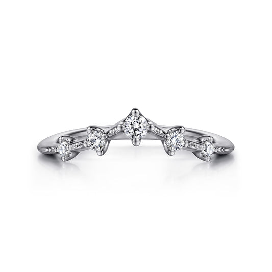 14K White Gold Curved Diamond Anniversary Band — Gabriel & Co. AN15569W44JJ