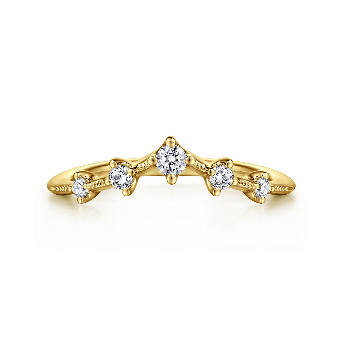 14K Yellow Gold Curved Diamond Anniversary Band — Gabriel & Co. AN15569Y44JJ