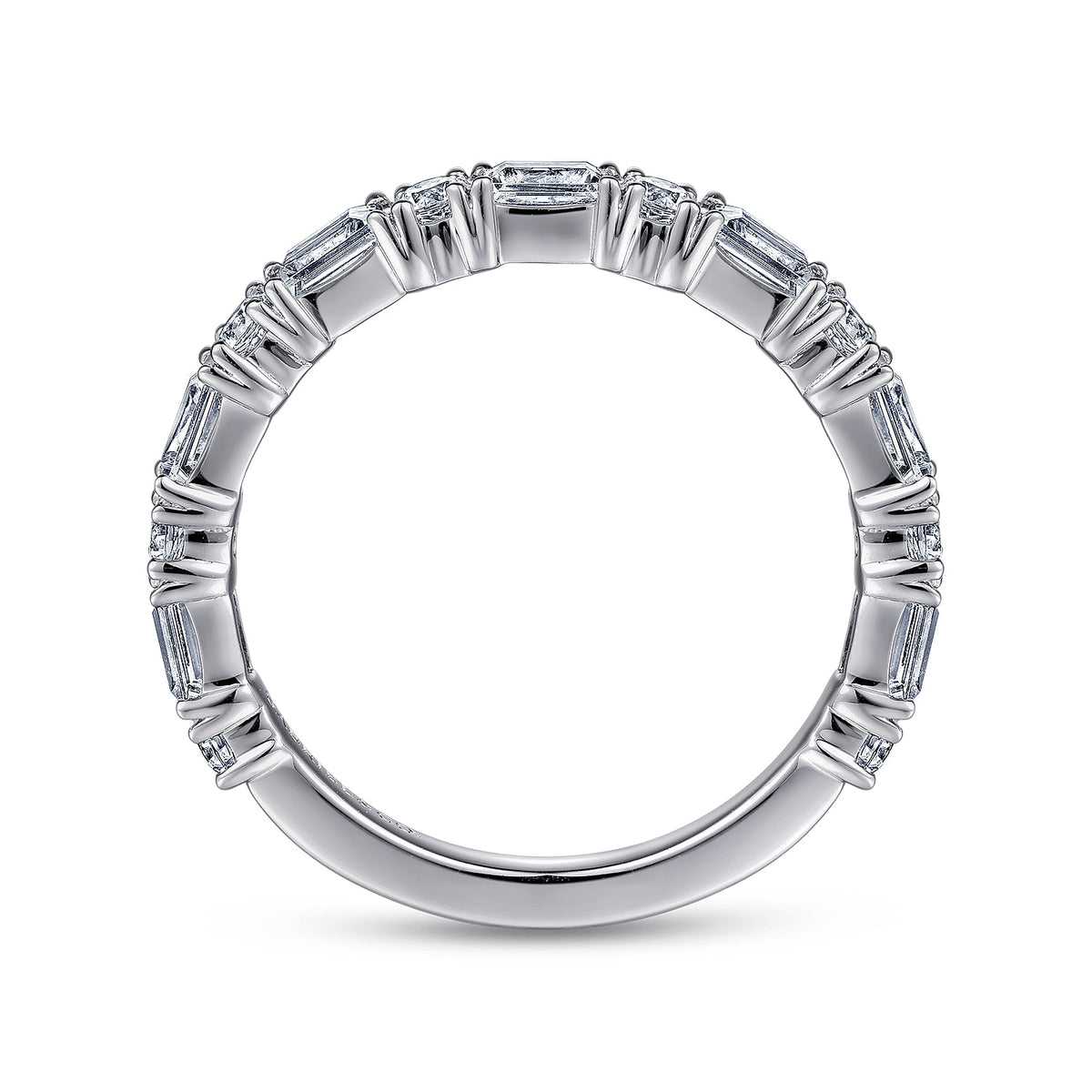 Platinum Baguette and Round Diamond Anniversary Band — Gabriel & Co. AN15578PT4JJ