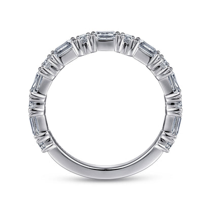 Platinum Baguette and Round Diamond Anniversary Band — Gabriel & Co. AN15578PT4JJ