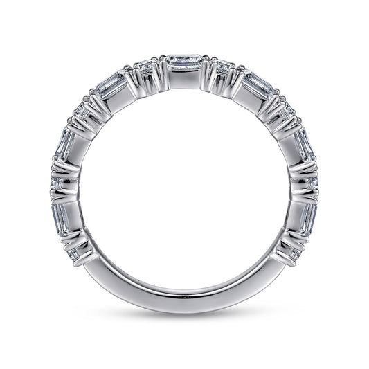 Platinum Baguette and Round Diamond Anniversary Band — Gabriel & Co. AN15578PT4JJ
