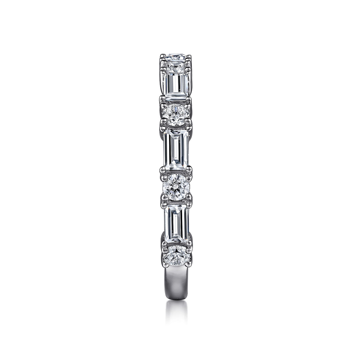 Platinum Baguette and Round Diamond Anniversary Band — Gabriel & Co. AN15578PT4JJ