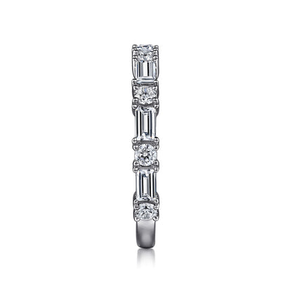 Platinum Baguette and Round Diamond Anniversary Band — Gabriel & Co. AN15578PT4JJ