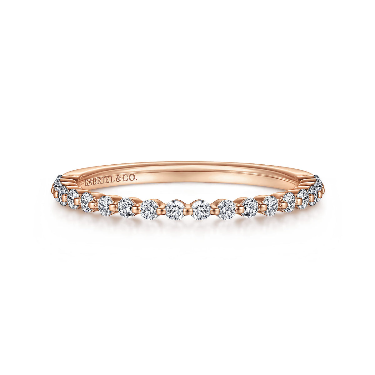 14K Rose Gold Single Prong Diamond Anniversary Band — Gabriel & Co. AN15745K44JJ
