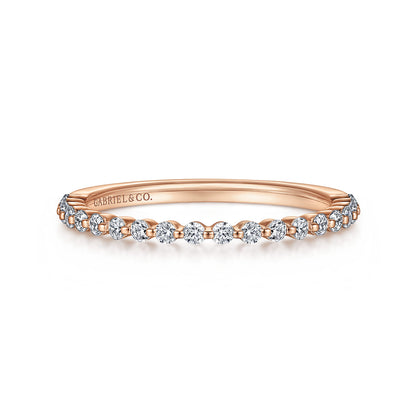 14K Rose Gold Single Prong Diamond Anniversary Band — Gabriel & Co. AN15745K44JJ