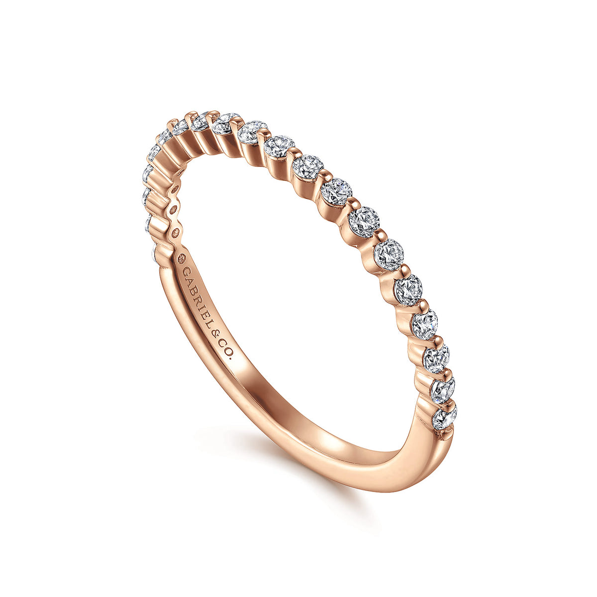 14K Rose Gold Single Prong Diamond Anniversary Band — Gabriel & Co. AN15745K44JJ